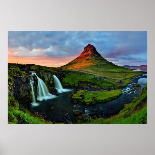Waterfalls | Kirkjufell, Iceland ポスター (正面)