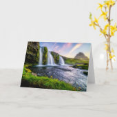 Waterfalls | Kirkjufellsfoss, Iceland カード (黄色い花)