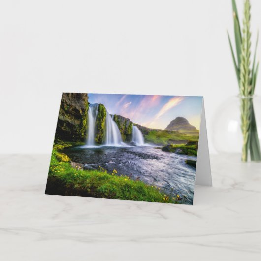 Waterfalls | Kirkjufellsfoss, Iceland カード (正面)