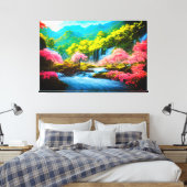 Waterfalls Nature Relax Home Office Picture 17 キャンバスプリント (インサイチュ (寝室))