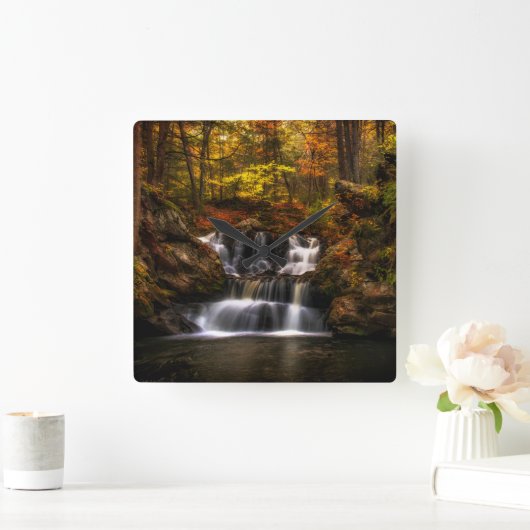 Waterfalls | New England Connecticut スクエア壁時計 (ホーム)