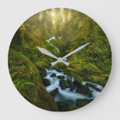 Waterfalls | Olympic National Park, Washington ラージ壁時計 (正面)