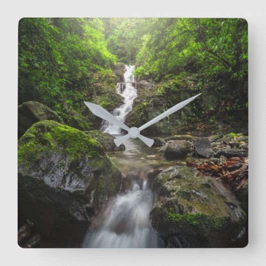 Waterfalls | Phayao Mountain National Park スクエア壁時計 (正面)