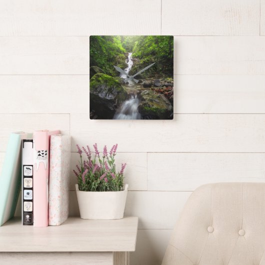 Waterfalls | Phayao Mountain National Park スクエア壁時計 (読書スペース)