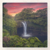 Waterfalls | Rainbow Falls, Hilo, Hawaii ガラスコースター (正面)