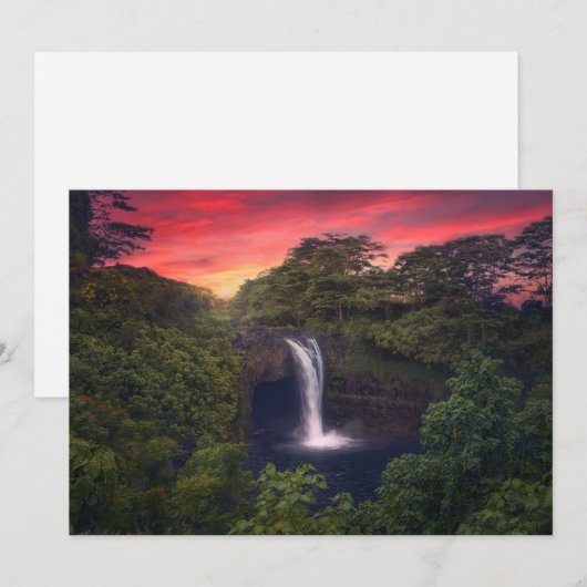 Waterfalls | Rainbow Falls, Hilo, Hawaii サンキューカード (正面/裏面)