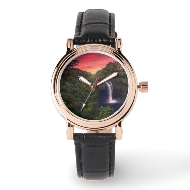 Waterfalls | Rainbow Falls, Hilo, Hawaii 腕時計 (正面)