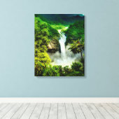 Waterfalls | San Rafael Falls, Ecuador キャンバスプリント (インサイチュ (ウッドフロア))