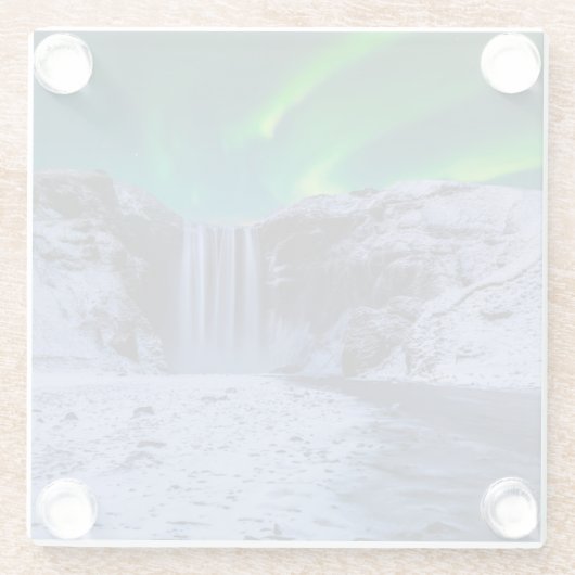 Waterfalls | Skógafoss Waterfall ガラスコースター (裏面)
