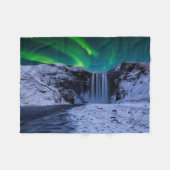 Waterfalls | Skógafoss Waterfall フリースブランケット (正面(横))