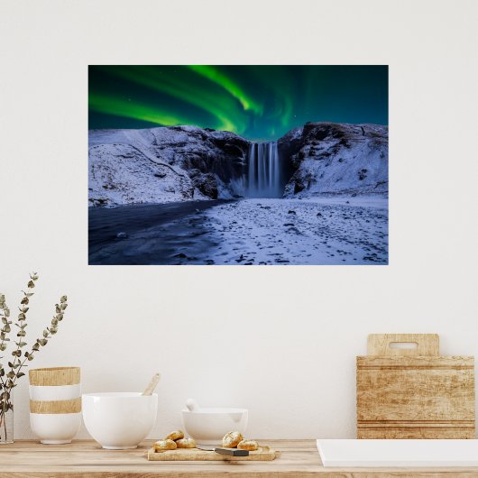 Waterfalls | Skógafoss Waterfall ポスター (キッチン)