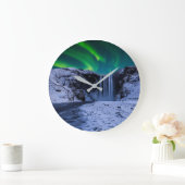 Waterfalls | Skógafoss Waterfall ラージ壁時計 (ホーム)