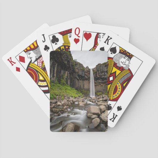 Waterfalls | Svartifoss Waterfall, South Iceland トランプ (裏面)