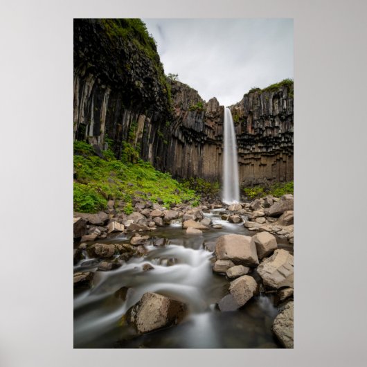 Waterfalls | Svartifoss Waterfall, South Iceland ポスター (正面)