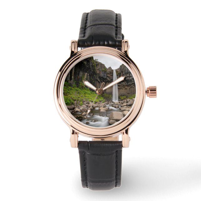 Waterfalls | Svartifoss Waterfall, South Iceland 腕時計 (正面)