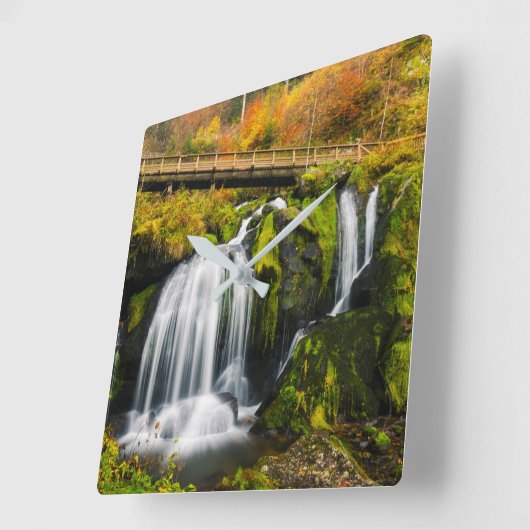 Waterfalls | Triberg Waterfalls, Germany スクエア壁時計 (傾斜)