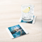 Waterfalls | Vatnajokull Glacier, Eastern Iceland スクエアペーパーコースター (インサイチュ)