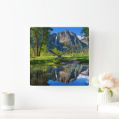 Waterfalls | Yosemite Falls, California スクエア壁時計 (ホーム)