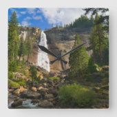 Waterfalls | Yosemite National Park スクエア壁時計 (正面)