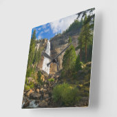 Waterfalls | Yosemite National Park スクエア壁時計 (傾斜)