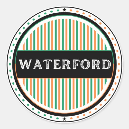 Waterford City Pride Emblem – Irish Identity ラウンドシール (正面)