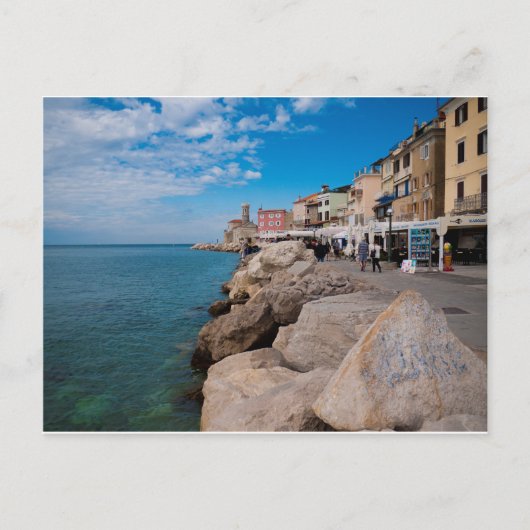 Waterfront in Piran，スロベニア ポストカード (正面)