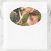 Waterhouse-gather_ye_rosebuds-1909. 楕円形シール (バッグ)