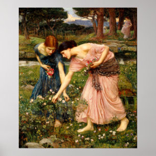 Waterhouse Gather Ye Rosebuds Poster ポスター