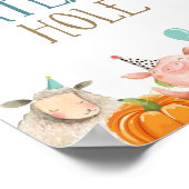 Watering Hole Farm Animals Pumpkin Boy Birthday ポスター (角)