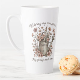 Watering My Own Peace Vintage Floral Botanical カフェラテマグ