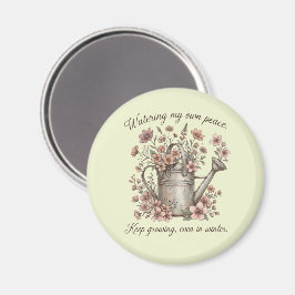Watering My Own Peace Vintage Floral Botanical マグネット