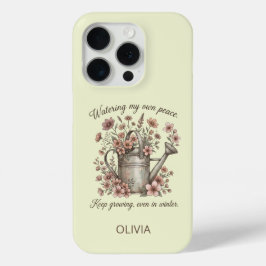 Watering My Own Peace Vintage Floral Botanical iPhone 15 Proケース