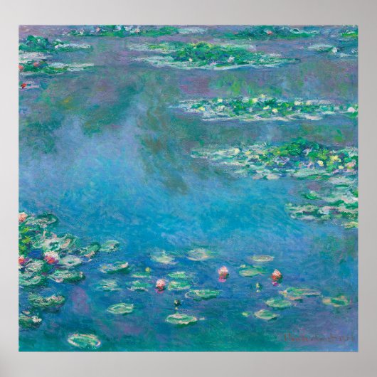 Waterlilies by Claude Monet Fine Art Painting ポスター (正面)