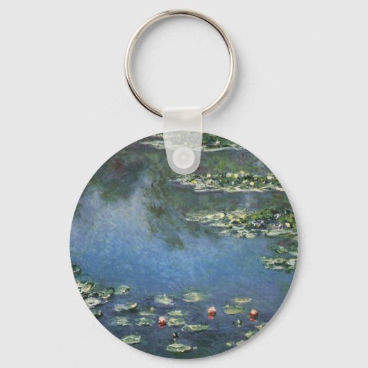 Waterlilies by Claude Monet, Vintage Flowers キーホルダー (正面)