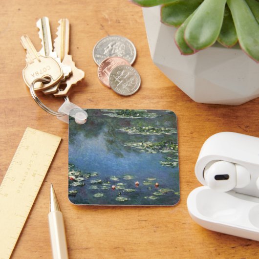 Waterlilies by Claude Monet, Vintage Flowers キーホルダー (デスク)