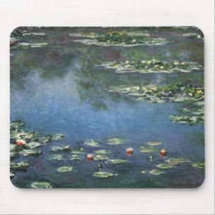 Waterlilies by Claude Monet, Vintage Flowers マウスパッド