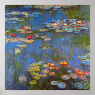 Waterlilies by Claude Monet, Vintage Nature Art ポスター