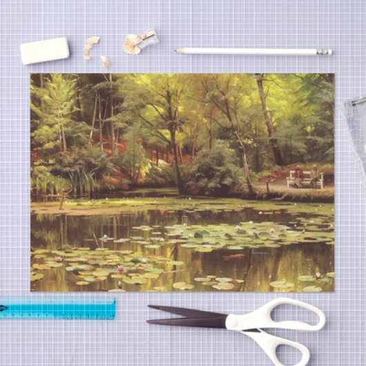 Waterlilies by Peder Mork Monsted 薄葉紙 (クラフト)