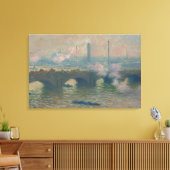 Waterloo Bridge, Gray Day, 1903 (キャンバス上の油) キャンバスプリント (インサイチュ (リビング))