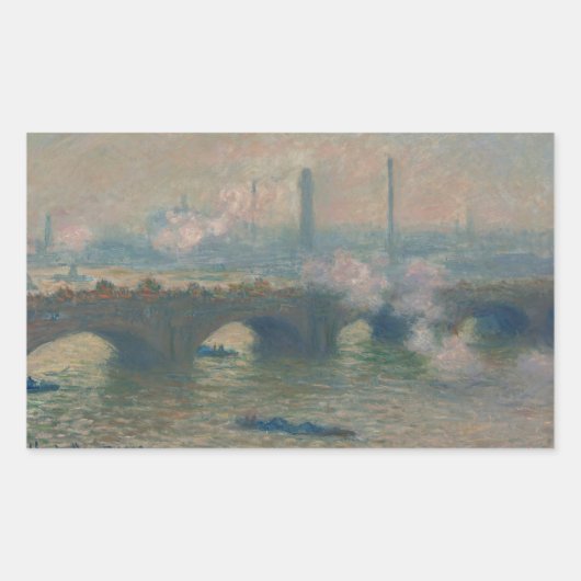 Waterloo Bridge, Gray Day, 1903 (キャンバス上の油) 長方形シール (正面)