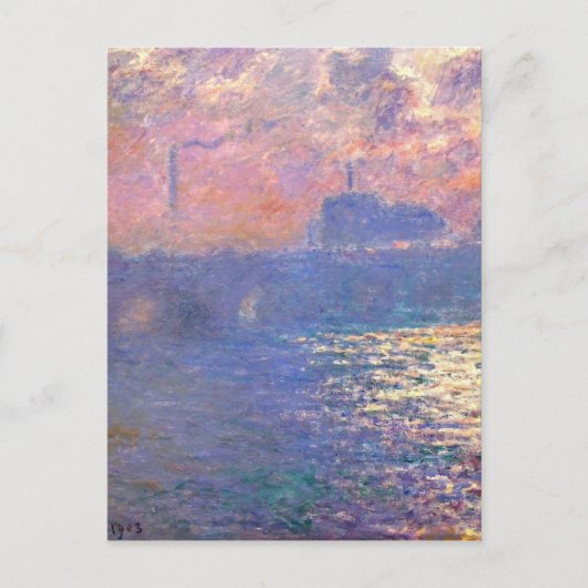 Waterloo Bridge, Sunlight Effect by Claude Monet ポストカード (正面)