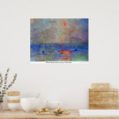 Waterloo Bridge, the sun in fog by Claude Monet ポスター (キッチン)
