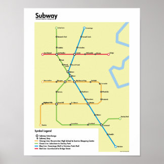 Waterloo Region Subway Map （フィクション） ポスター