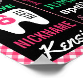 Watermelon 2nd birthday chalkboard sign poster ポスター (角)