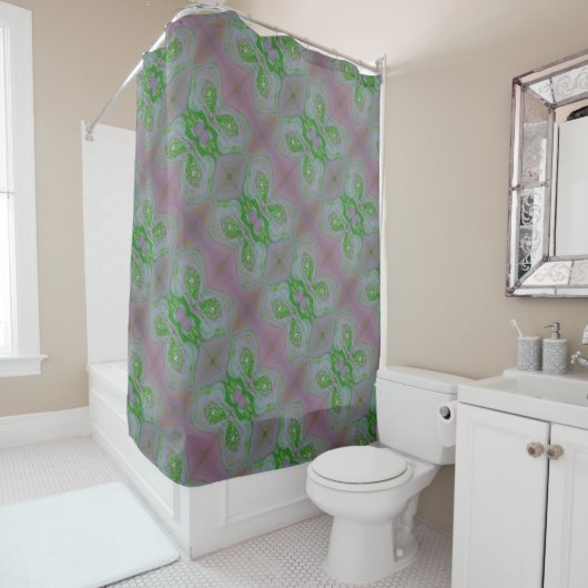 Watermelon Acrylic Pour Inspired Shower Curtain シャワーカーテン (インサイチュ)