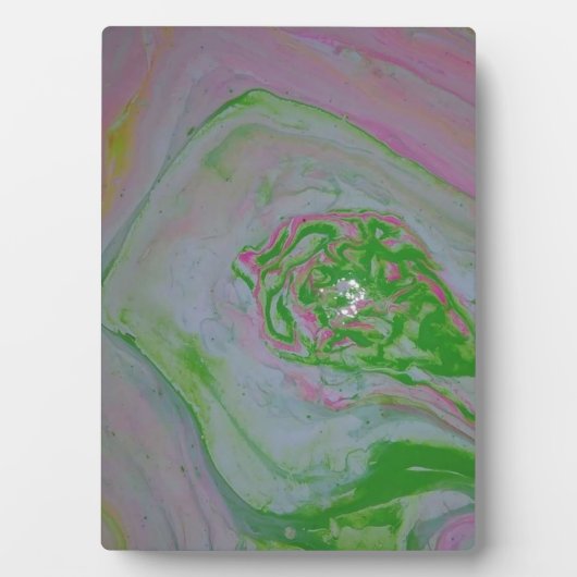 Watermelon Acrylic Pour Painting Plaque フォトプラーク (正面)