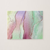 Watermelon Agate | Neo Mint Green and Cassis Pink ジグソーパズル (横)