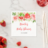 Watermelon and Pomegranate Baby Shower スタンダードカクテルナプキン (インサイチュ)