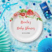 Watermelon and Pomegranate Baby Shower ペーパープレート (パーティー)