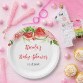 Watermelon and Pomegranate Baby Shower ペーパープレート (パーティー)